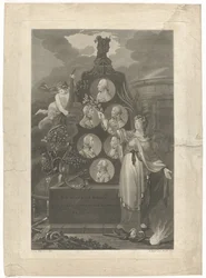 Vrede van Amiens allegóriája, 1802 Az általános béke a bátorság egyensúlyán keresztül 1802. március (cím a tárgyon)