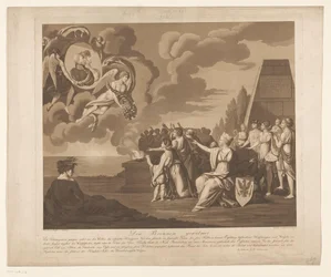 III. Frigyes Vilmos porosz és Louise van Mecklenburg-Strelitz házasságának (valószínűleg) allegóriája, 1793 Den Brennen Widmet (cím az objektumon)