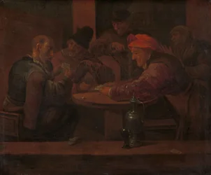 Férfiak kártyáznak egy kocsmában
