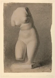 Rajz, női torzó plasztikáról, 1840
