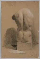 Rajz, Férfi torzó gipszből, 1840
