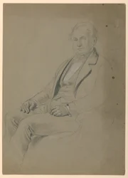Rajz, ülő férfi, 1860