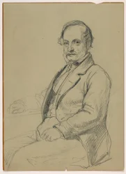 Rajz, ülő férfi, 1860 körül