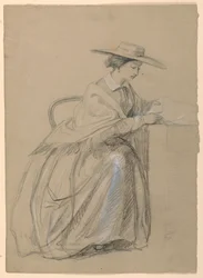 Rajz, Mrs. Sheppard Gandy ülő helyzetben, 1859