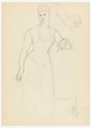Rajz, Vázlat Bella Worsham portréjához, 1878