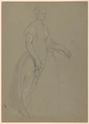 Rajz, tanulmány a "Martha Washington fogadásához", 1860