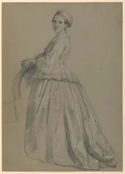 Rajz, tanulmány a "Martha Washington fogadásához", 1860