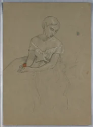 Rajz, tanulmány a "Martha Washington fogadásához", 1860