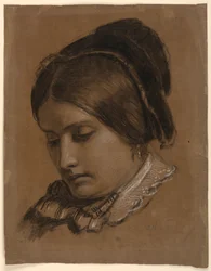 Rajz, A művész felesége, Sophie, 1853