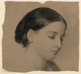 Rajz, A művész felesége, Sophie, 1853
