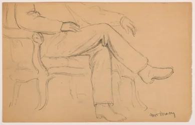 Rajz, William H. Macy ülve, alsótest; hátoldal: jobb kéz, 1884
