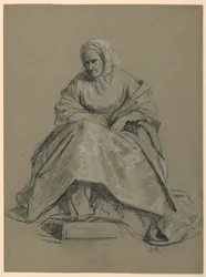 Tanulmány egy ülő nőről a „Republikánus Bíróság” számára (Lady Washington fogadásának napja)