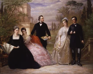 A mezei család a kertben, 1869.