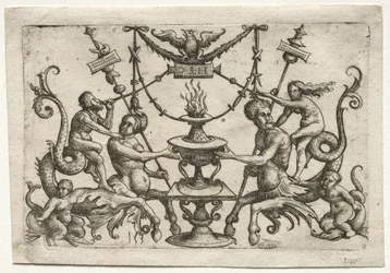 Dísz szirénával és tritonnal