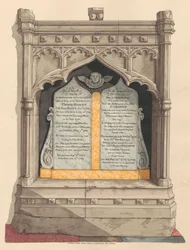 Thomas és Elizabeth Moore, valamint lányuk, Elizabeth emlékműve a chislehursti templomból