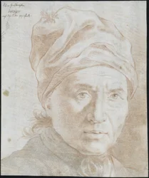 Philipp Joseph von Jarriges porosz nagykancellár feje, hálósapkában, félig jobbra fordulva
