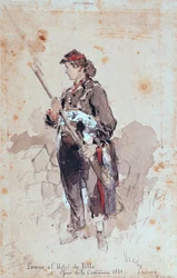 Nő a Hotel de Ville-ben, a Párizsi Kommün második napja, 1871