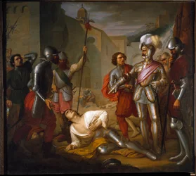Francesco Ferrucci halála Firenze V. Károly császár csapatai általi ostroma alatt