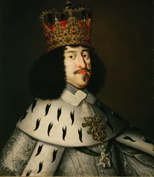 III. Frigyes dán és norvég király koronázási díszben ...