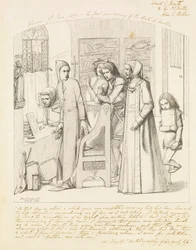 Dante angyalt rajzol Beatrice halálának első évfordulóján, 1848-9