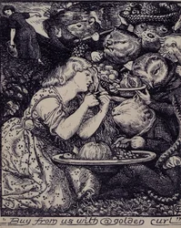 A "Goblin Market és más versek..." frontképe, 1862 (litho)