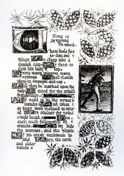Megvilágított szöveg Rossetti „Az élet háza” című szonettsorozatából, 1880 körül