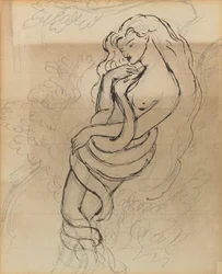 Lady Lilith, c. 1869 (ceruza, toll és barna tinta papíron)