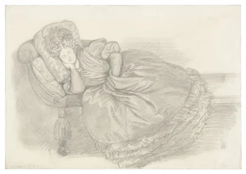 Fanny Cornforth tanulmánya, amint sezlonon alszik