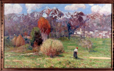 Hegyek tája (Tájkép) Dario Bardinero (1868-1908) festménye Genes Galleria d