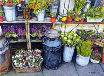 The Flower Stand, 2018 (ceruza, papír)