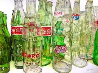 Vintage Bottles, 2025 (ceruza, papír)