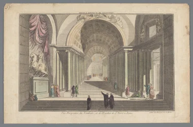 Kilátás a római Szent Péter-templom előcsarnokára és lépcsőházára Vestibule de St. Pierre a Rome / Vue Perspective du Vestibule, et de l