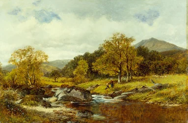 A folyóparton (olaj, vászon)