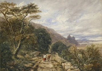 Harlech kastélyhoz vezető vidéki pálya, 1842 (akvarell és testfesték grafit felett)