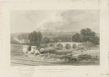Penkridge Town – Railway and Bull Bridge: acélmetszet, nd [c 1839]