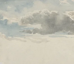 Study of Clouds recto, Study of An Elder Bush by a Fence verso, 1820-45.
