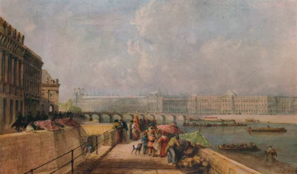 A Pont des Arts és a Louvre a Quai Contiból, 1849