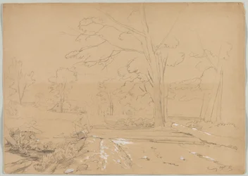 Tájkép horgászó férfival, Conway, New Hampshire