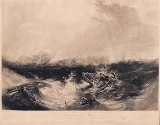 Grace Darling és apja megmenti a kilenc túlélőt Forfarshire-ből