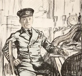 Cyril Fuller kapitány, haditengerészet, illusztráció a Country Life Ltd. által kiadott "The Western Front" című könyvből.