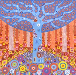 Kaleidóerdő, 2018 (akril, vászon)