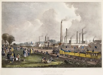 Nézet St. Rolloxon Délkeletre nézve; A glasgow-i és garnkirki vasút megnyitása, 1832