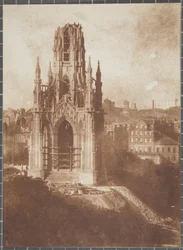 Scott Monument, Edinburgh, építkezés közben, 1840-44 (sózott papírnyomat kalotípus negatívról)