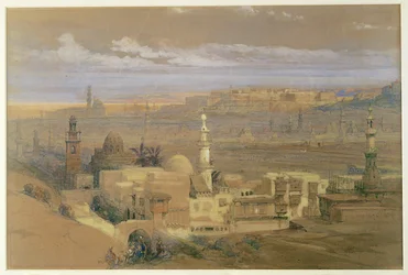 Kairó látképe (akvarell és gouache)