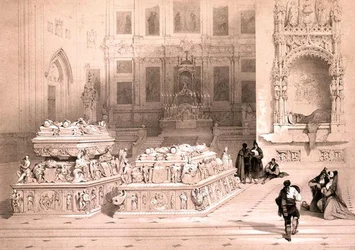 Ferdinánd és Izabella kápolna, granadai katedrális, a „Picturesque Sketches in Spain” című filmből, 1832-33 körül (litho)