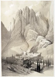 Szent Katalin kolostor, 1839. február 19-én készült rajz a „Szentföldön”, Londonban 1849.