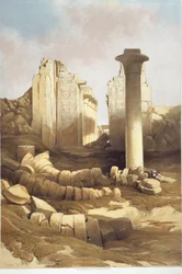 Egyiptom, a karnaki templom oszlopos terme, David Roberts