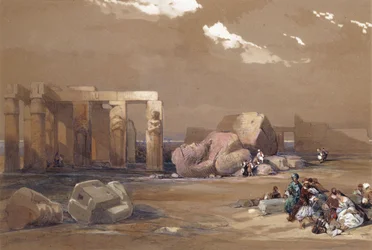 A nagy kolosszusok töredékei a memnoniumban, Théba, 1838