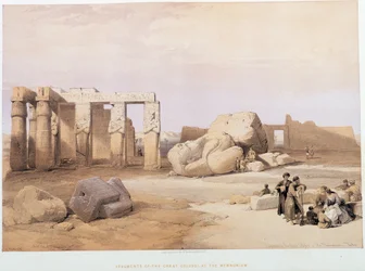 A nagy kolosszusok töredékei a Memnoniumban, a „Szentföldön”, London 1849