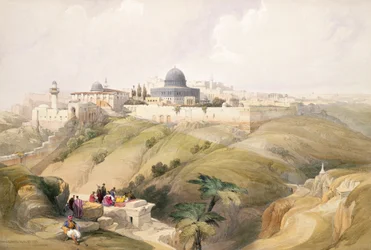 Jeruzsálem, 1839. április 9., a „The Holy Land” I. kötetének 16. táblája, Louis Haghe (1806-85) metszete, kiadva 1842-ben